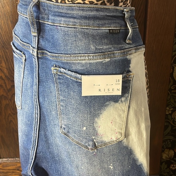 Risen Bleach Splatter Straight Leg Jeans - Picture 5 of 6